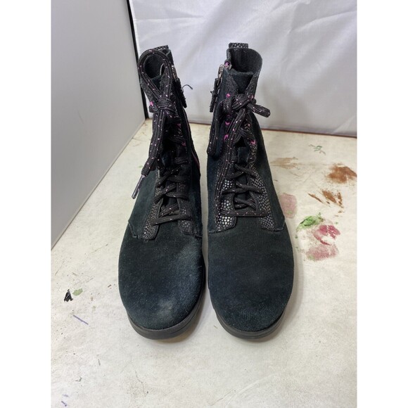 Sorel Black Emelie Lace Up Iridescent Polka Dot Boots Shoes Size 5 - Picture 7 of 10